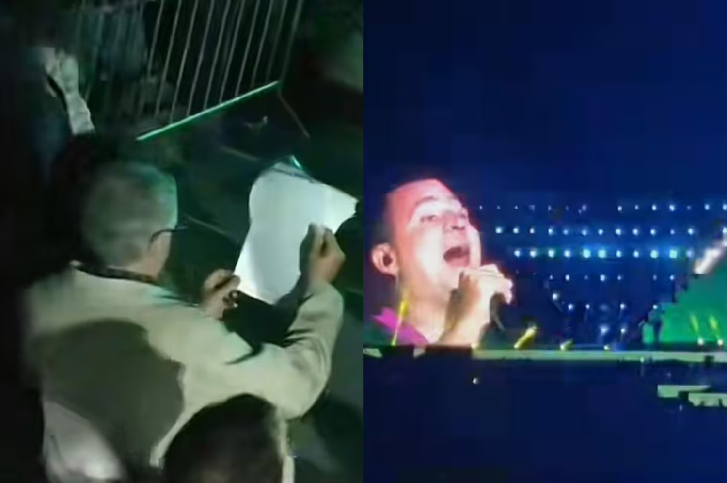 El abuelo se llevó las letras de las canciones impresas.