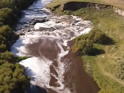 Imagen tomada de un video aéreo producido para la Comarca del Río Quequén Salado, por Pablo Camino