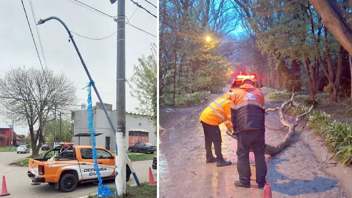 Alerta amarilla por viento en Mar del Plata: 35 intervenciones tras las tormentas y cortes de luz en cuatro barrios