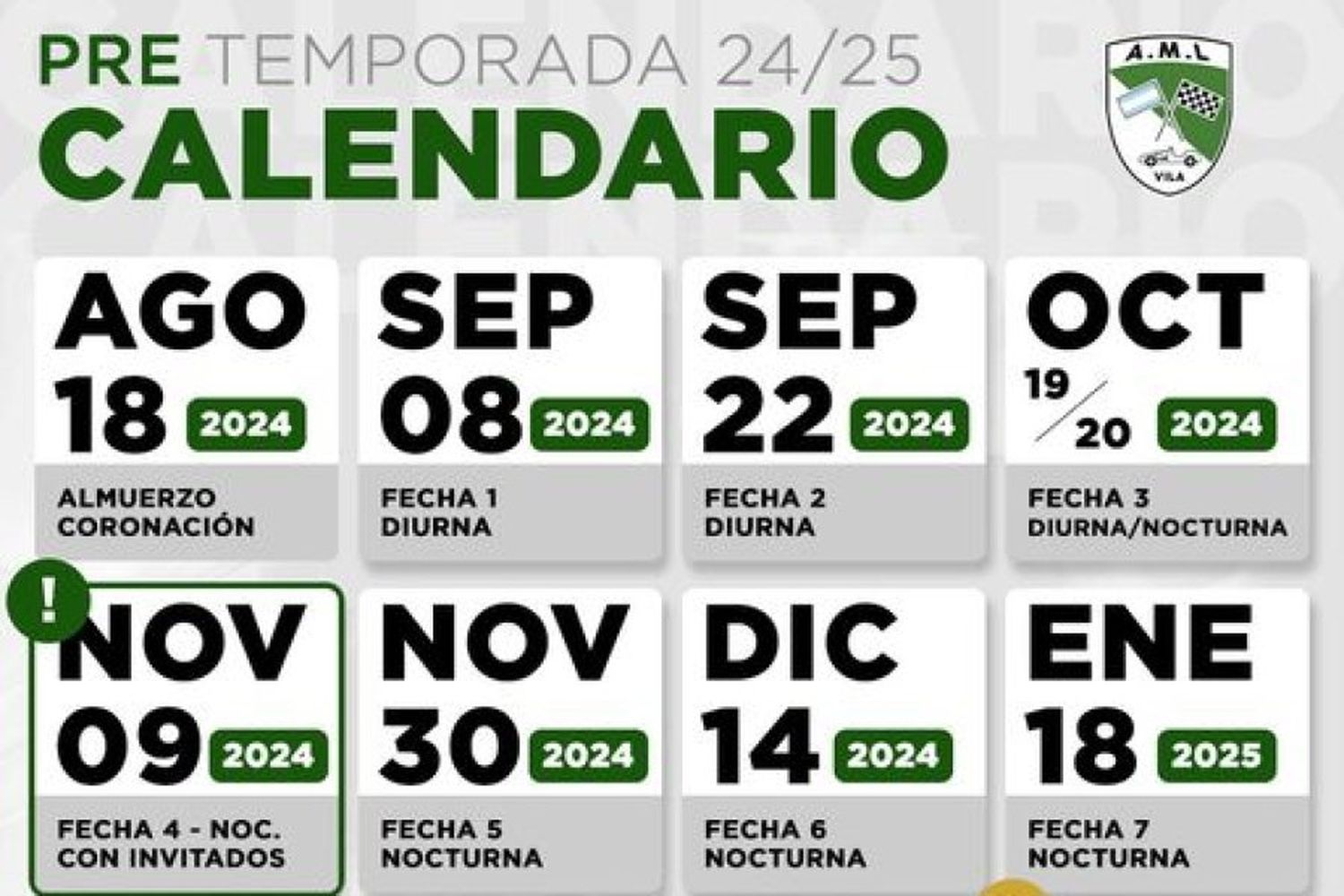 Se definió el calendario 2024 - 2025 de los Midgets del Litoral