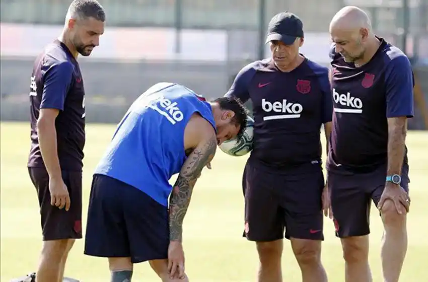 Messi no detiene su descanso en Barcelona