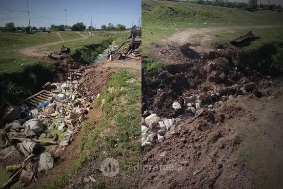 No duró ni dos días limpio: denunciaron la irresponsabilidad de vecinos que ensucian un zanjón en el Zazpe