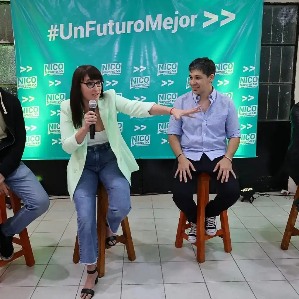 Concejal Guillermina López y el ex pre candidato a intendente Nicolás Navarro