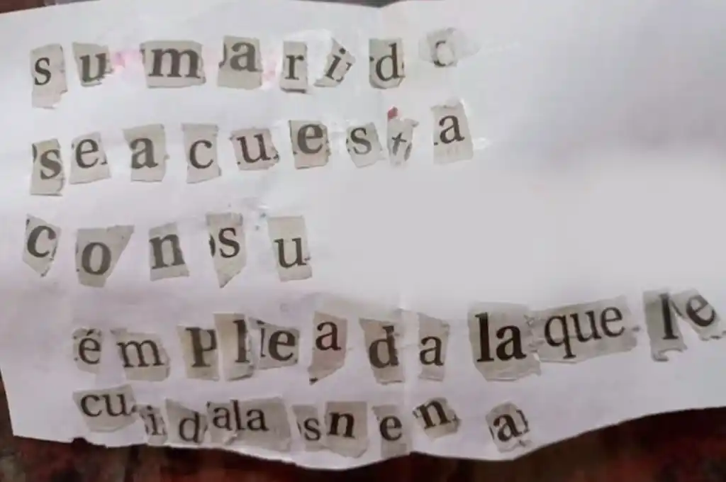 La denuncia anónima que recibió una mujer acusando a su marido de infidelidad.