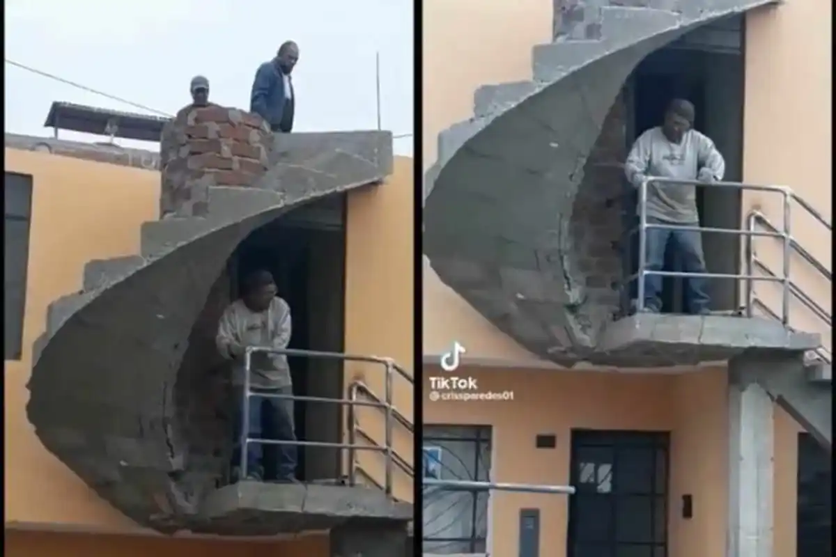 VIDEO | Construyeron una escalera, pero su error alevoso se hizo viral: "¿Por dónde va a bajar la gente?"