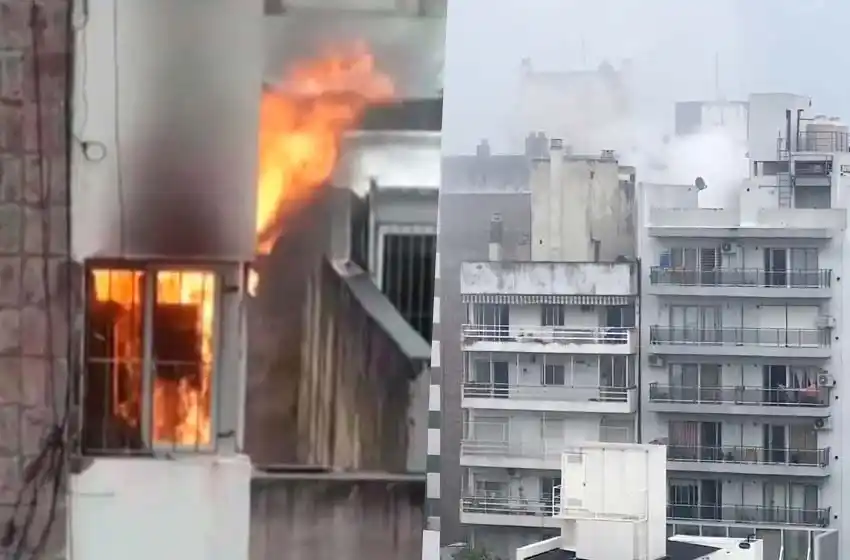 Ardió en llamas un departamento de un edificio de barrio Martin
