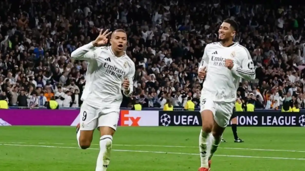 ¡TRIPLETE! Mbappé clasificó al Real Madrid a octavos de final de la Champions