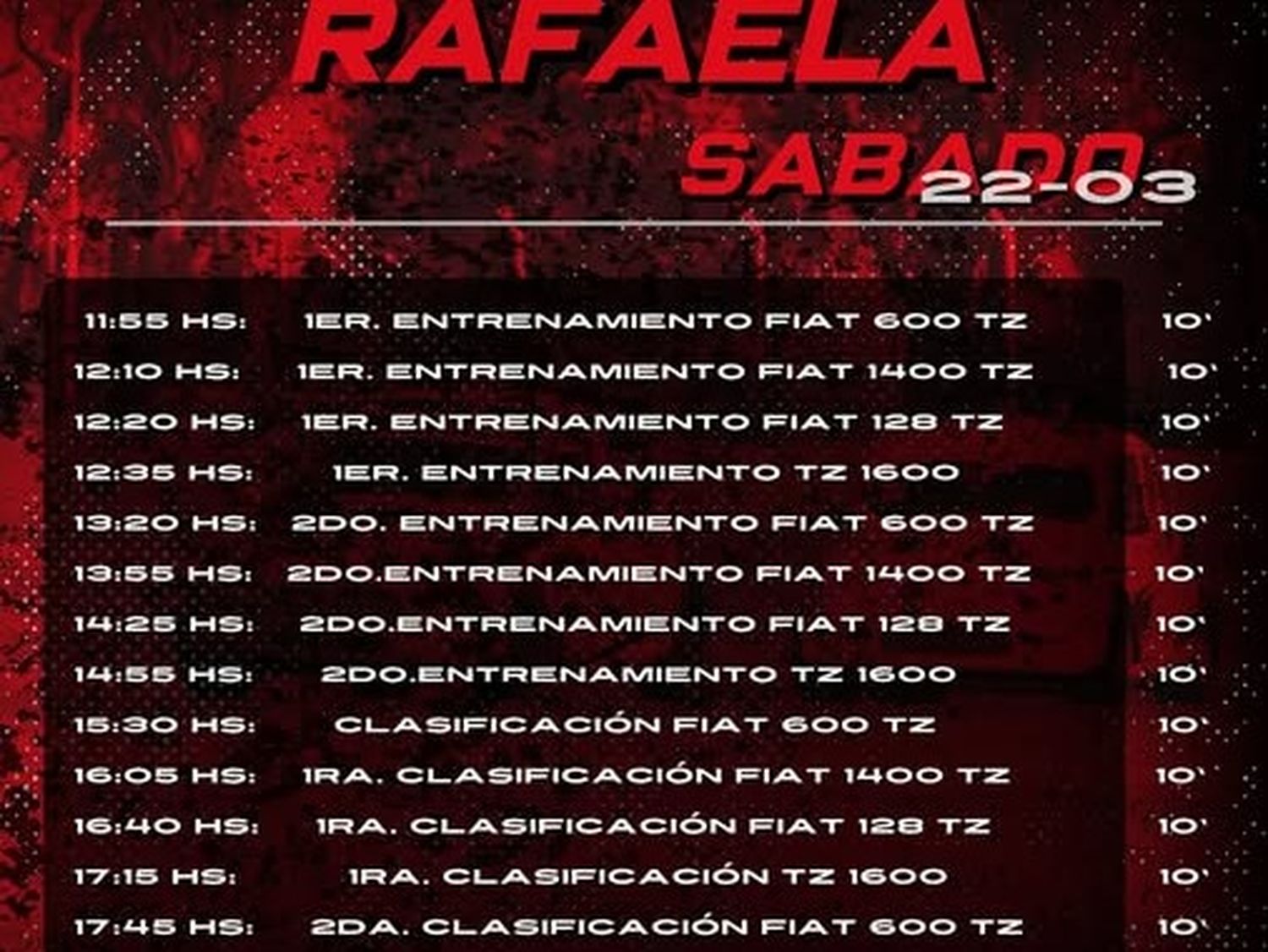 as TZ en Rafaela. 1 fecha
