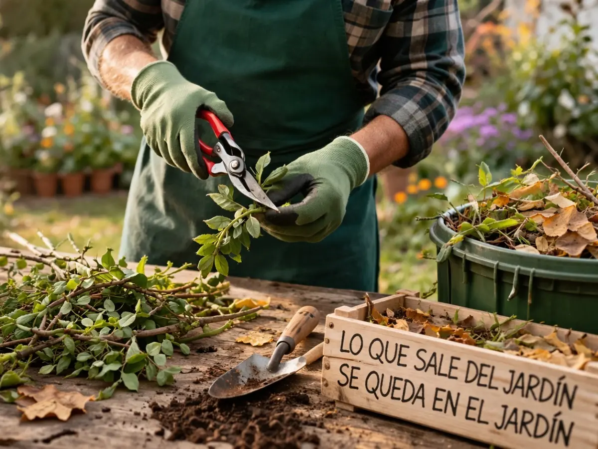 Aprovechar. Todo lo que sale de nuestro jardín se puede reutilizar dentro de él