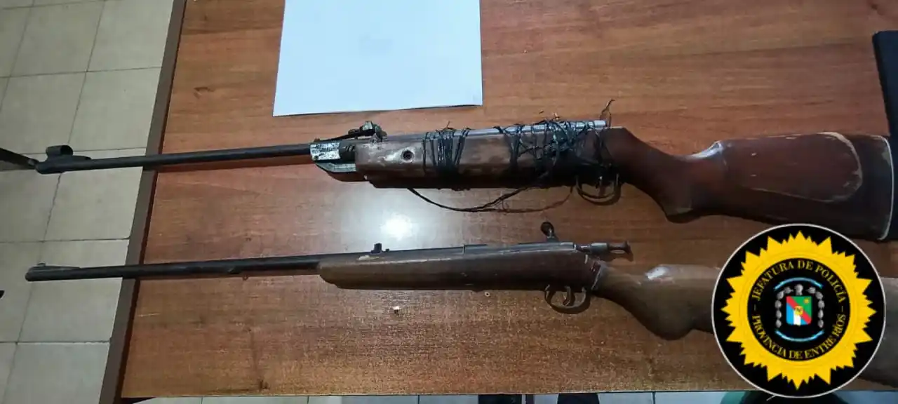 Secuestro de armas y vehículo tras denuncia por daño en una vivienda