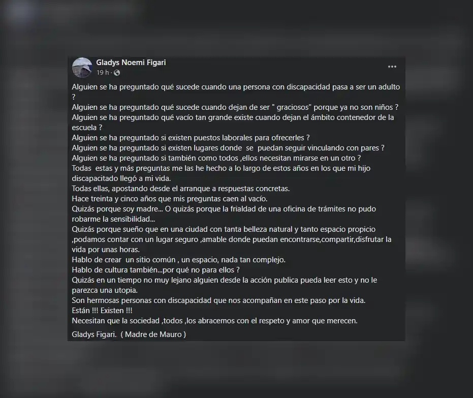 Carta: “Hace 35 años que mis preguntas caen al vacío”