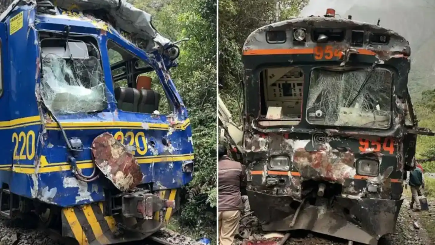 Así quedaron los trenes que colisionaron cerca de Macchu Pichu (Foto: Cortesía/La República)