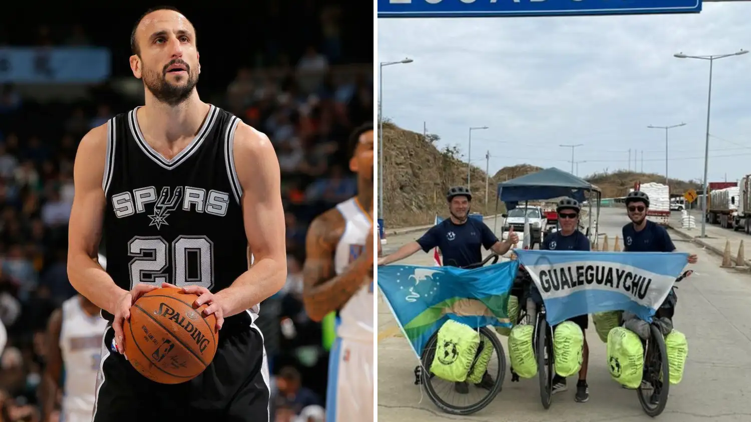 Los biciviajeros recibieron un inesperado mensaje de Manu Ginóbili