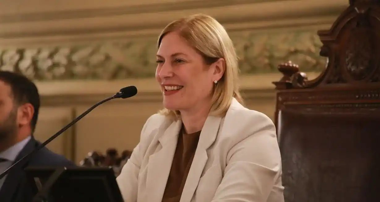 La vicegobernadora Gisela Scaglia en su primera sesión como presidenta del Senado de la Provincia de Santa Fe. Crédito: Gentileza Cámara de Senadores