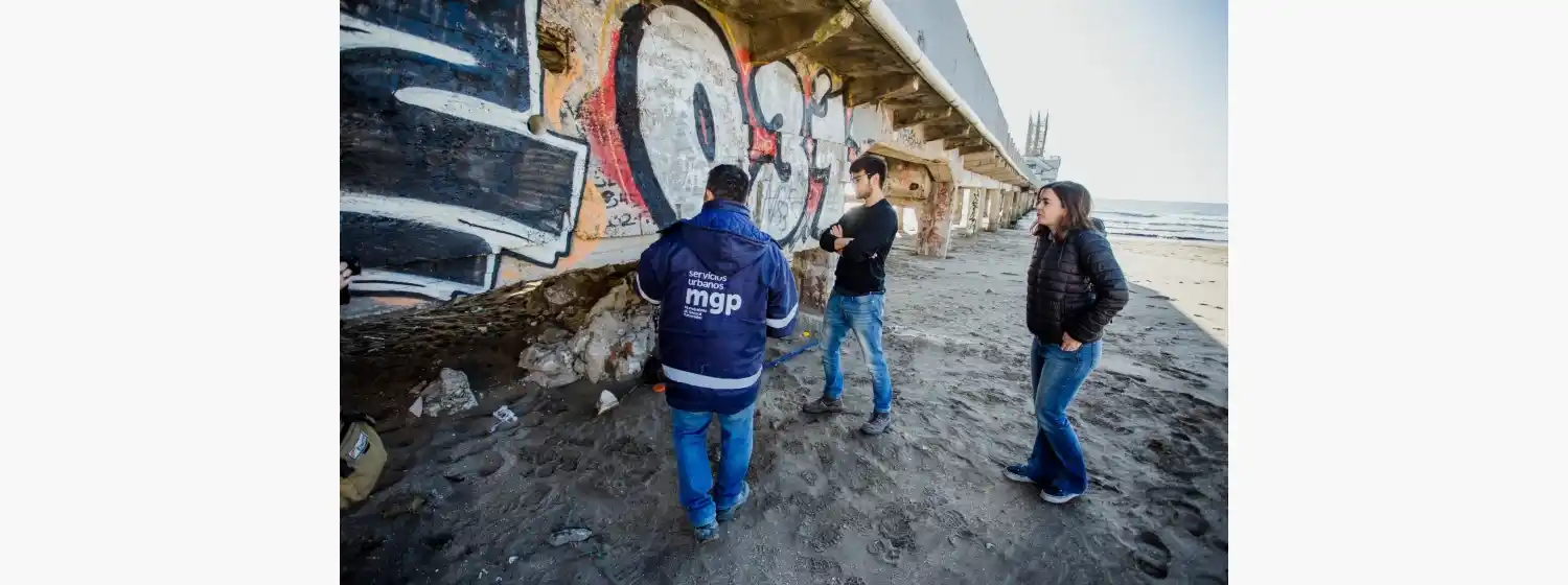 Comenzaron las obras de cerramiento de la parte inferior del Muelle de los Pescadores