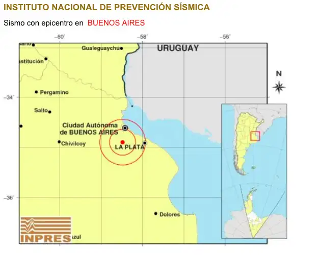 Se registró un sismo de 3.8 grados, 32 kilómetros al sur de la Capital