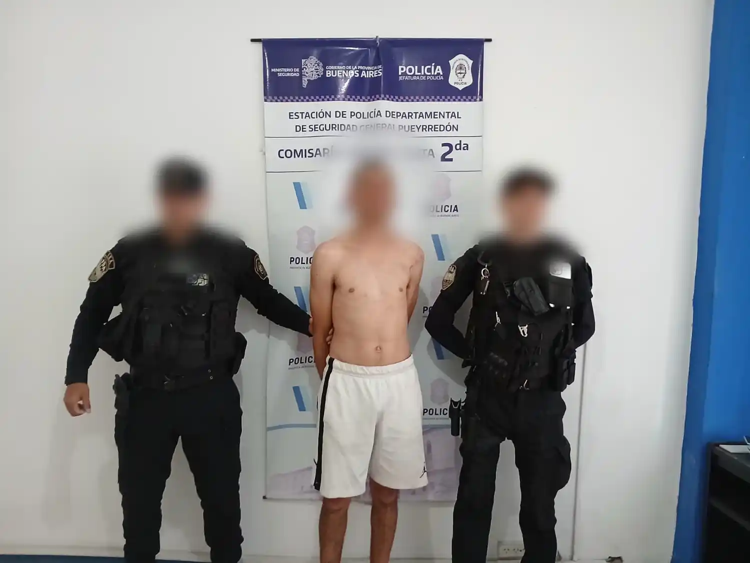 El malviviente detenido.