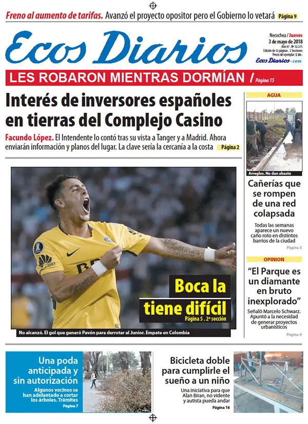 Tapa del 3 de mayo de 2018