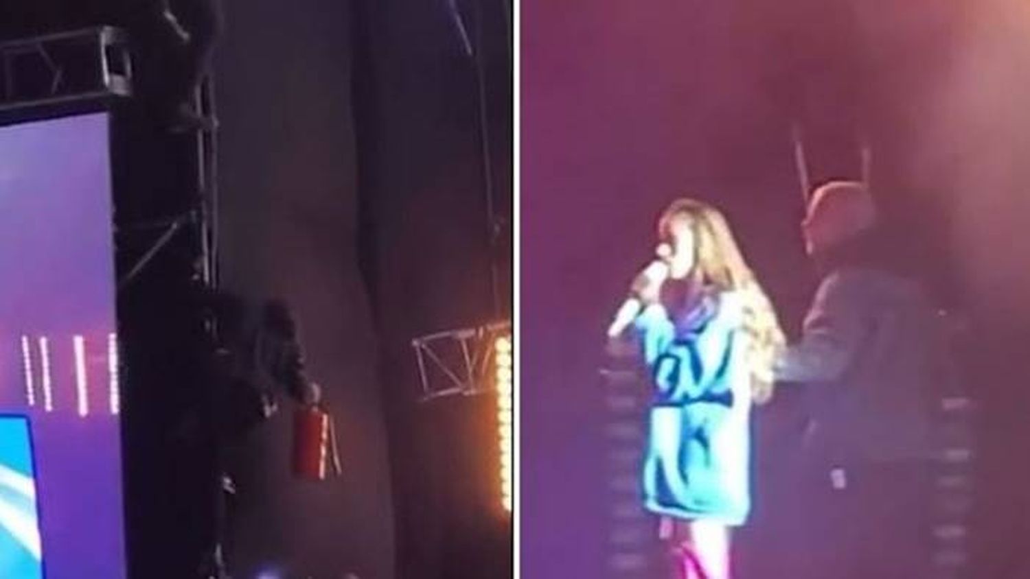 Tini tuvo que frenar su show por un incendio en el escenario