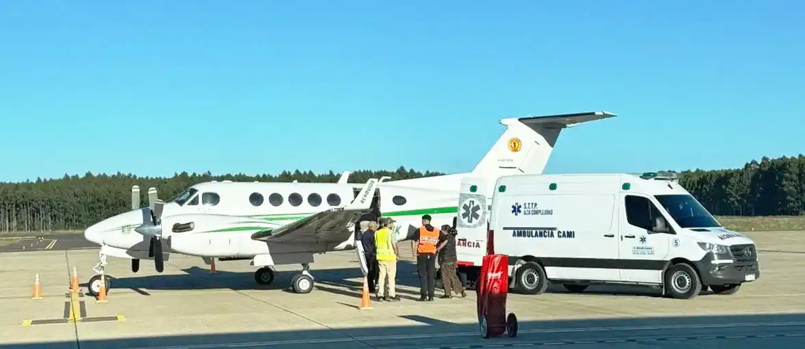 Se realizó un vuelo sanitario internacional desde el Aeropuerto de Concordia