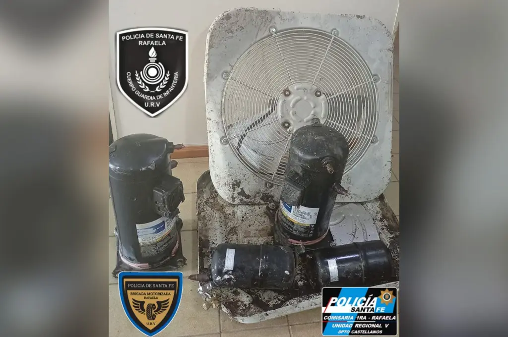 Atraparon a un joven que robó un compresor de un predio de Avenida Italia