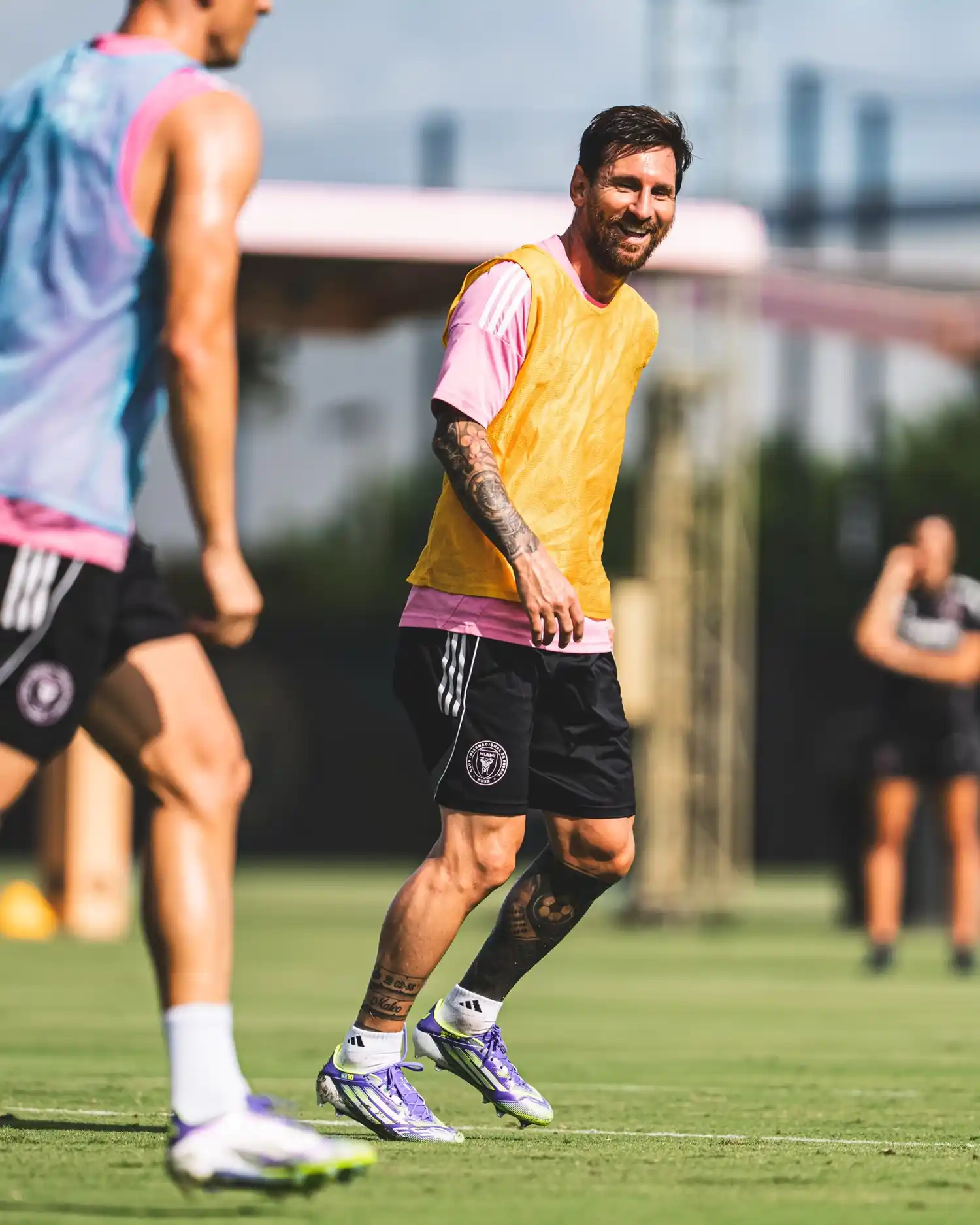Leo entrenó a la par del grupo en Miami.Foto:Inter Miami FC