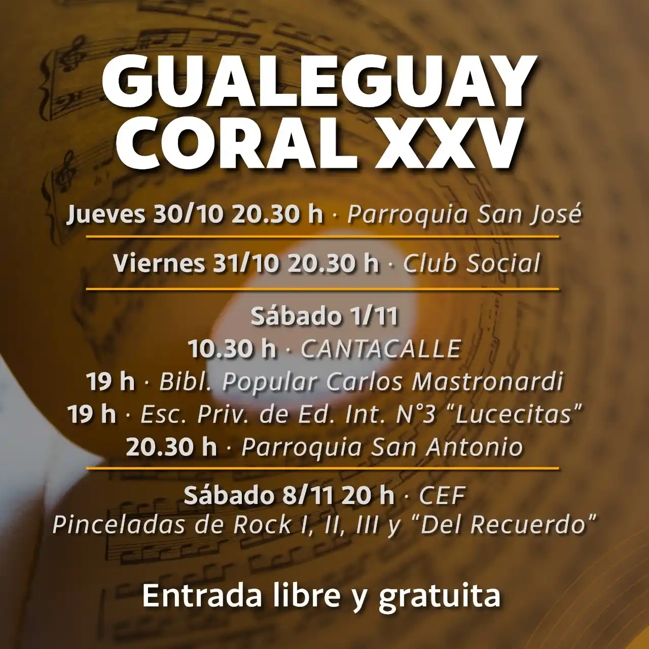 Hoy comienza el 25º “Encuentro de Coros de Gualeguay”