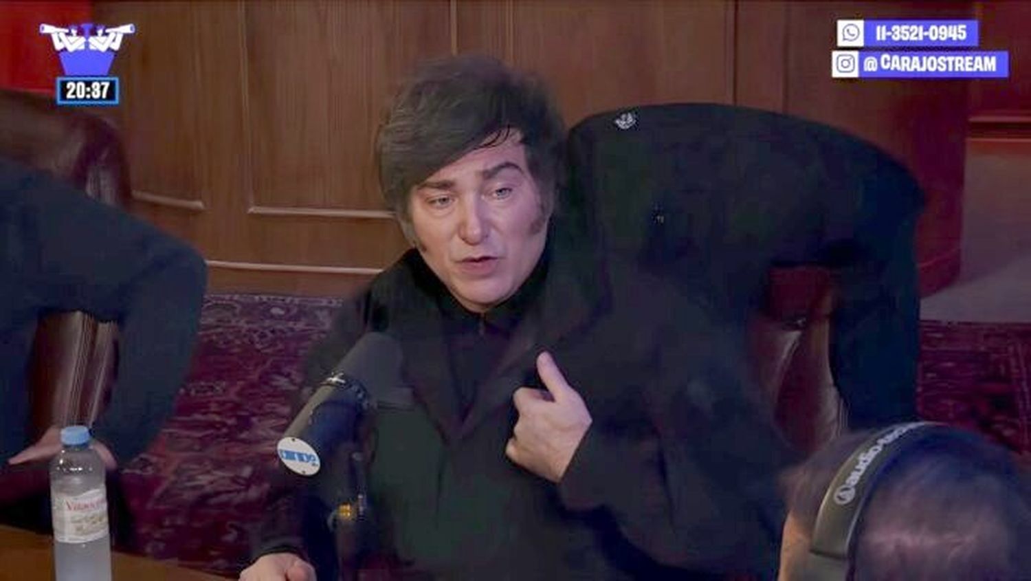 Javier Milei en el streaming Carajo. (Captura de video)