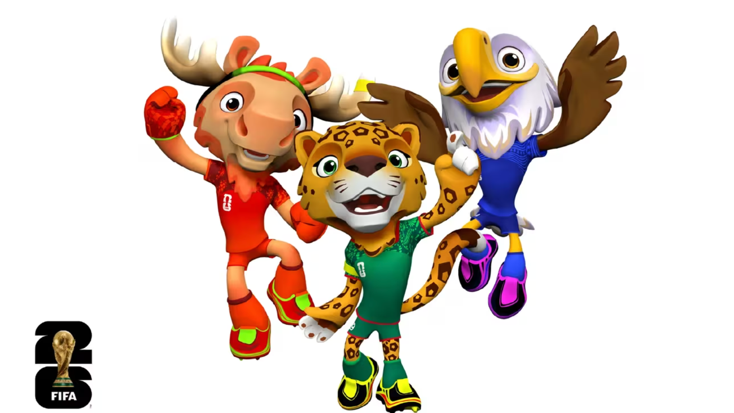 Maple, Zayu y Clutch: las mascotas de la Copa Mundial de la FIFA 2026