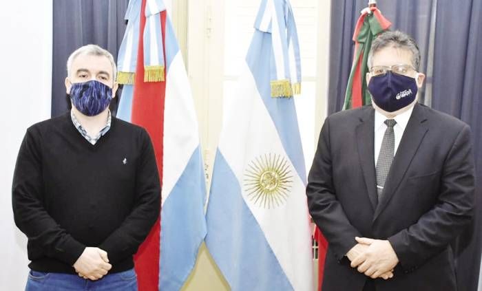 Francolini recibió al nuevo presidente del Centro de Comercio, Adrián Lampazzi