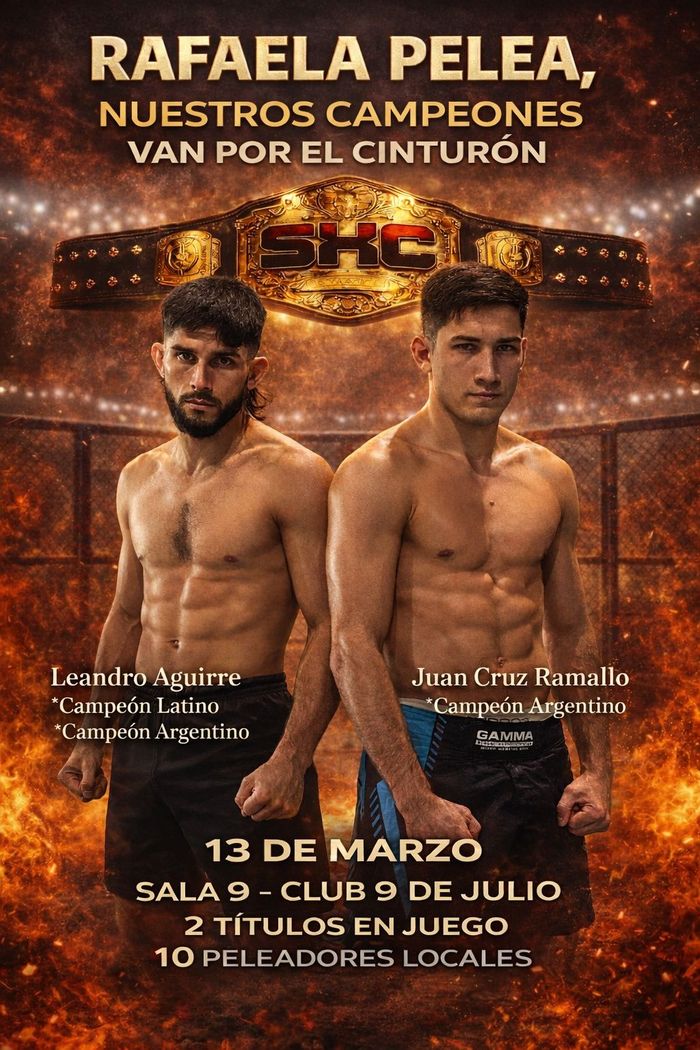 José RIbonetto - organizador / Juan Cruz Ramallo y Leandro Aguirre - luchadores mma rafaela - 4