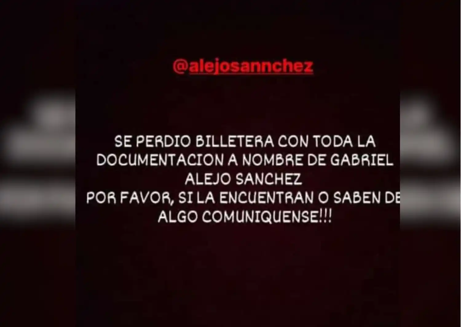 Buscan billetera de Gabriel Alejo Sánchez