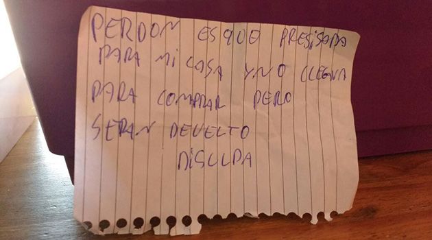 Robó y dejó una nota pidiéndole disculpas a sus víctimas en Escobar
