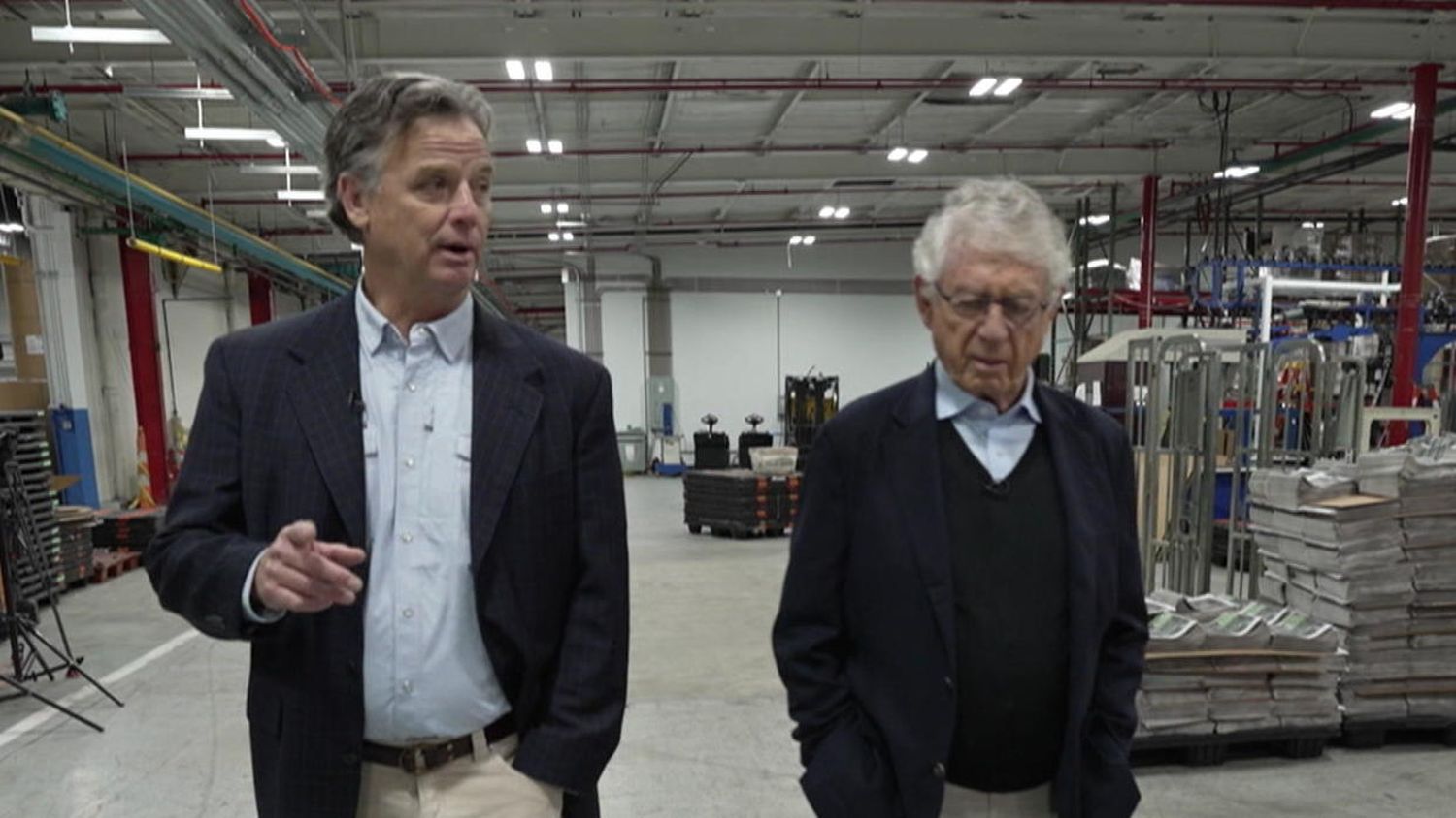 Pierre Manigault, presidente de Evening Post Industries, propietaria del Charleston Post and Courier, con Ted Koppel, de "Sunday Morning" por CBS. (Foto de CBS News_