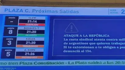 "Ataque a la República": el video que lanzó el Gobierno contra la CGT en estaciones de trenes por el paro nacional