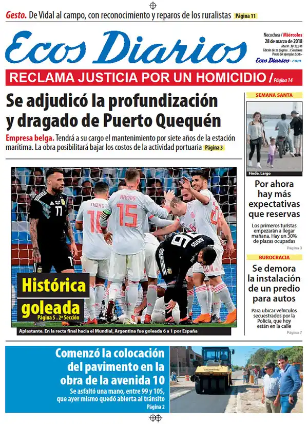 Tapa del 28 de marzo de 2018