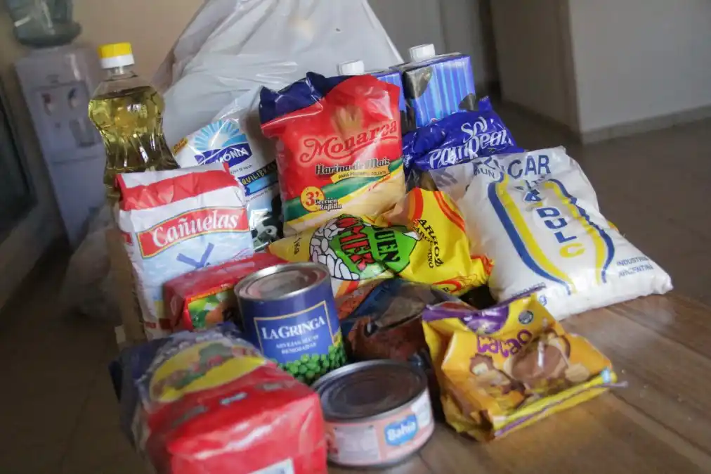 Dependiendo de la conformación y las necesidades de cada familia, se le entrega un Módulo alimentario 