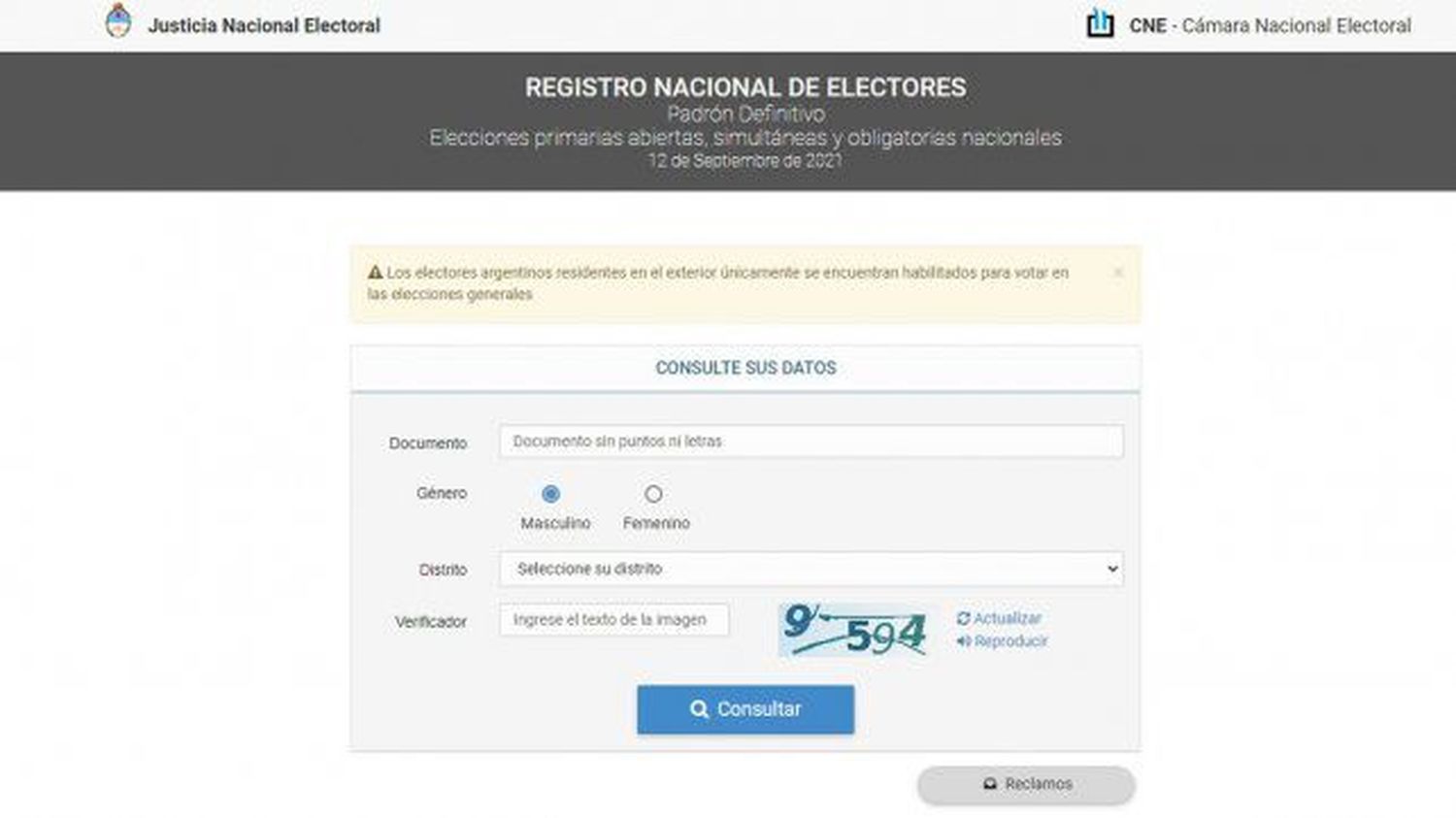 Elecciones: ya se puede consultar dónde votar en el padrón