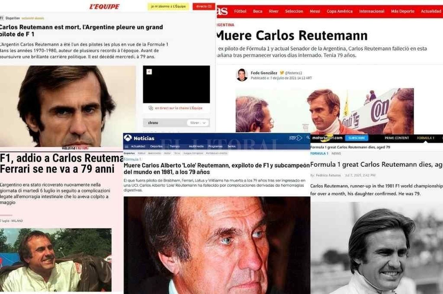 Diarios internacionales despidieron a Carlos Reutemann