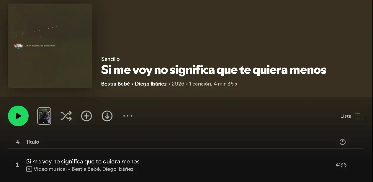 Si me voy no significa que te quiera menos bestia bebé