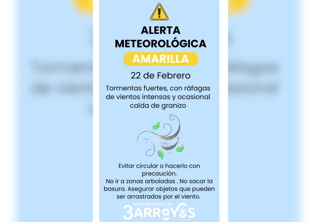 Alerta Amarilla en Tres Arroyos