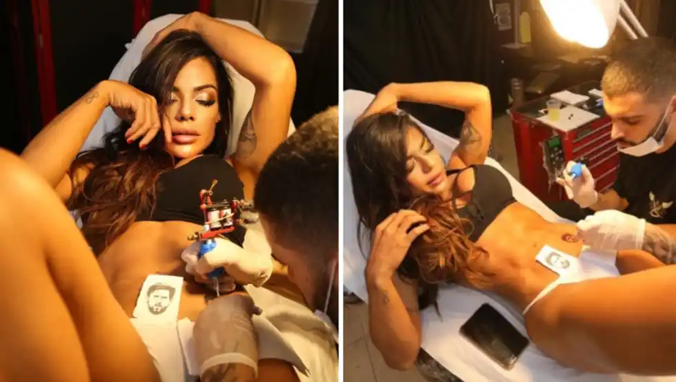Miss Bumbum se hizo un tattoo con la cara de Messi