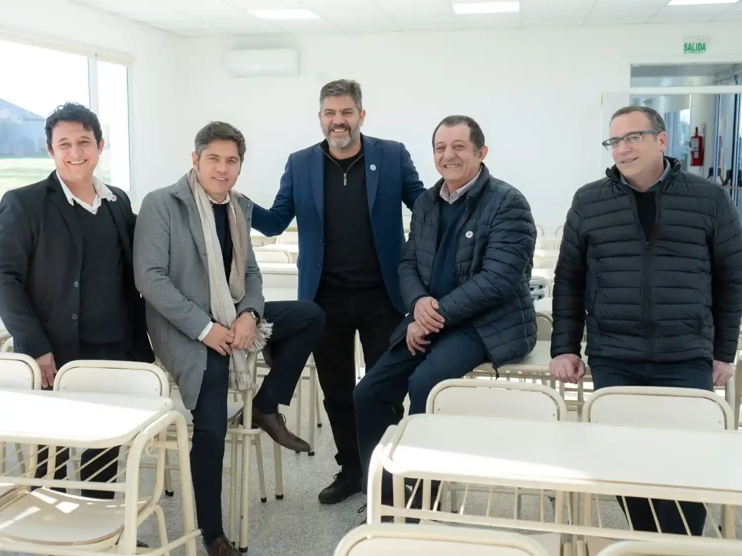 El Gobernador Axel Kicillof y el intendente Julio Marini inaugurando la ampliación