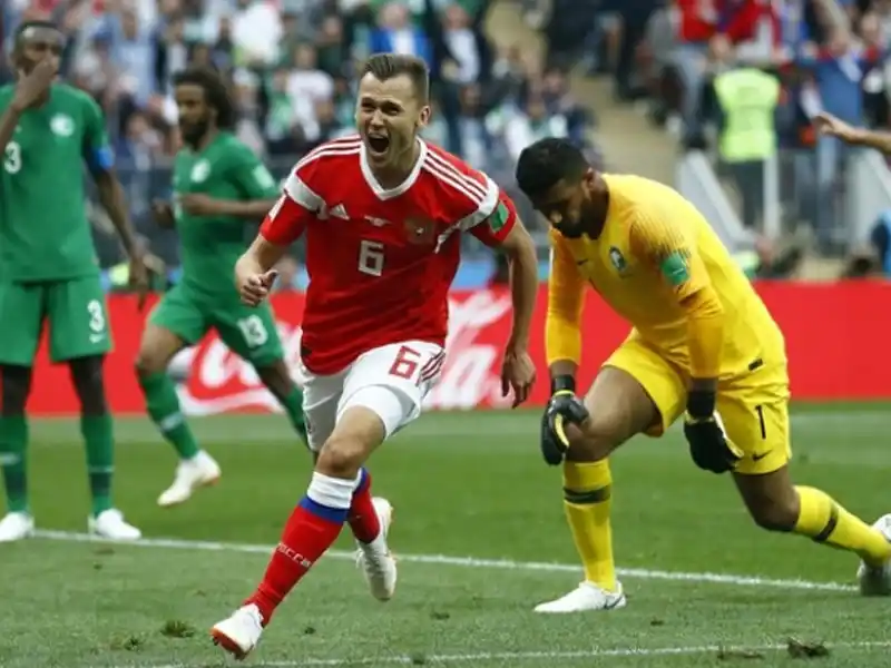 Rusia y un debut perfecto: goleada a Arabia Saudita por 5 a 0