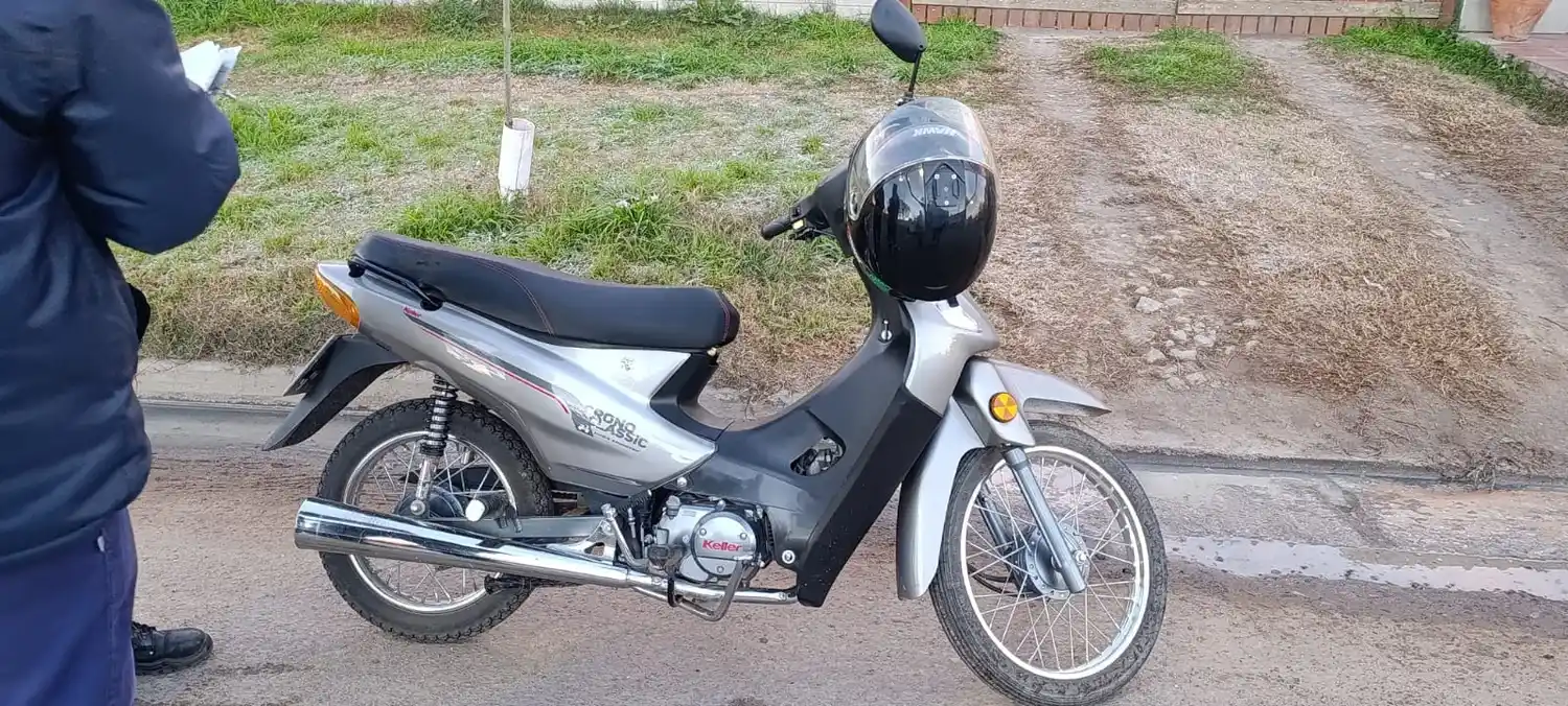 Una de las motocicletas involucradas en el accidente.