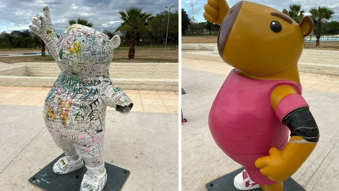 Vandalizaron las figuras de Capi en el Parque del Sur de Santa Fe