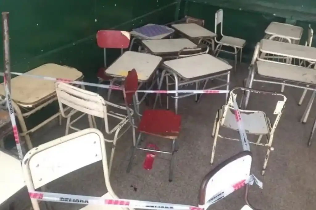 El aula donde ocurrió el ataque, en Tucumán. (Foto: gentileza La Gaceta).