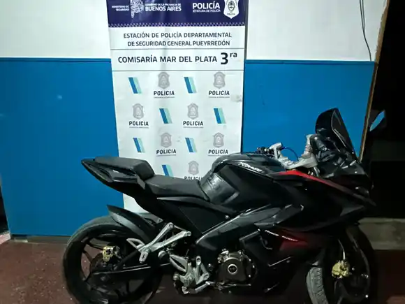 Persecución y aprehensión en Mar del Plata: la moto tenía pedido de captura