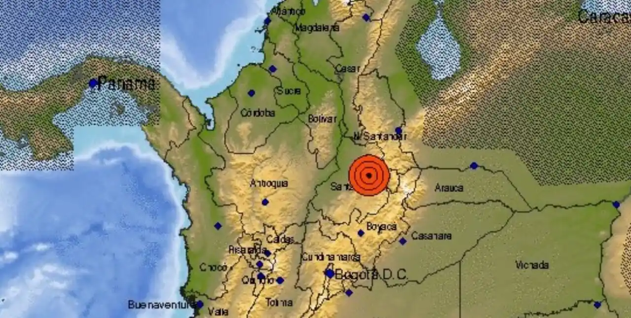 Un sismo de magnitud 5,9 sacudió el noreste de Colombia