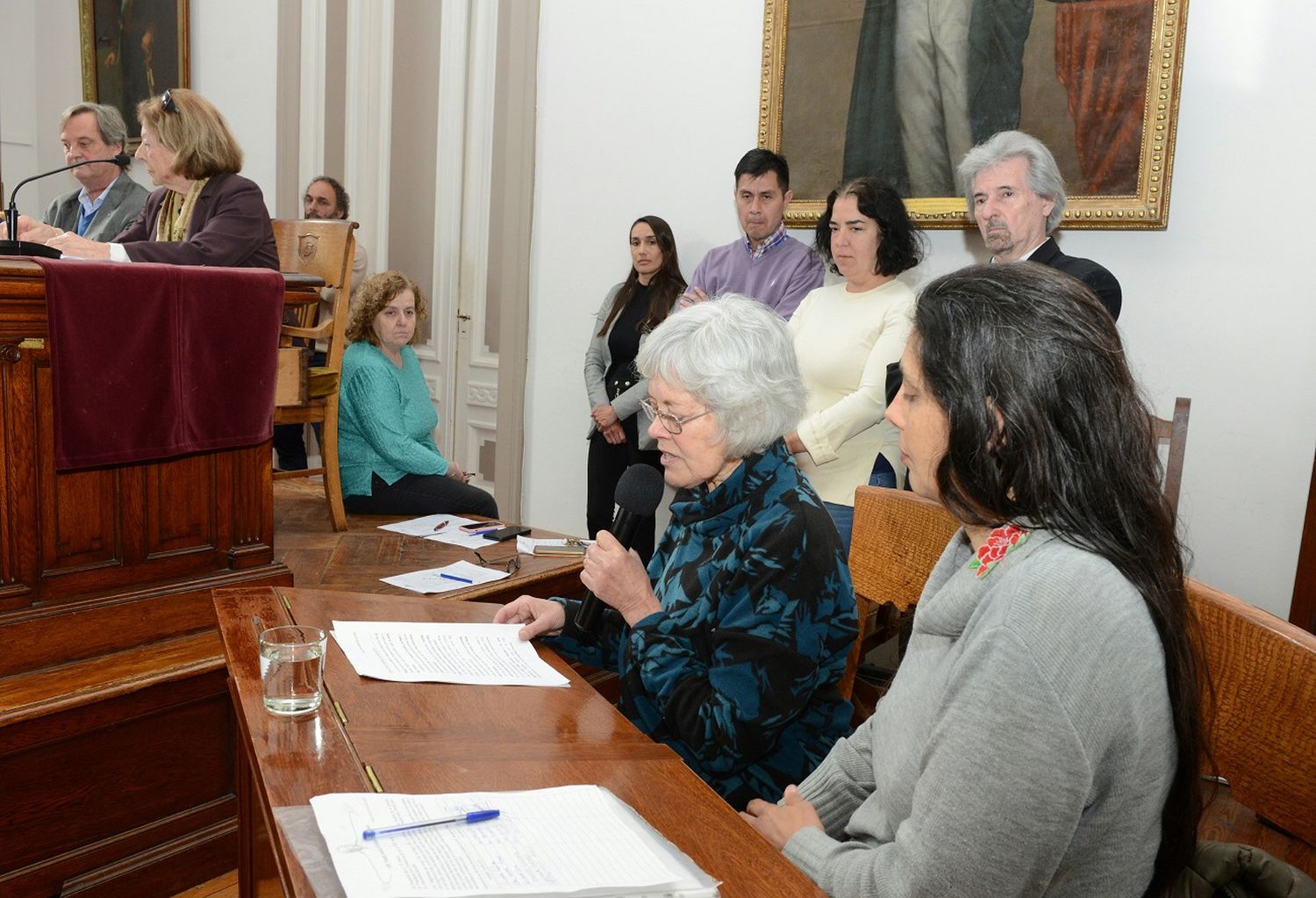 María del Carmen Silva, junto a María Belén Retontaro, en la Banca 21.